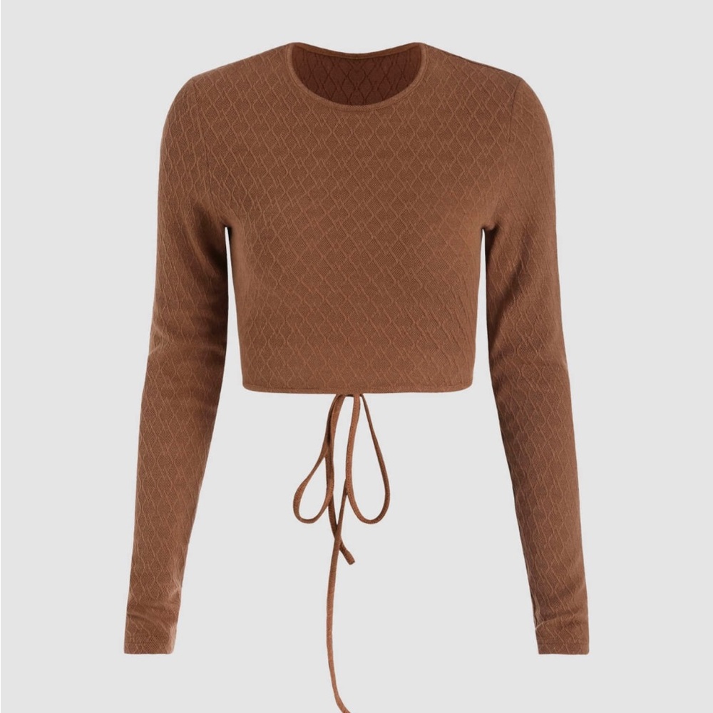 Top and pants set brown